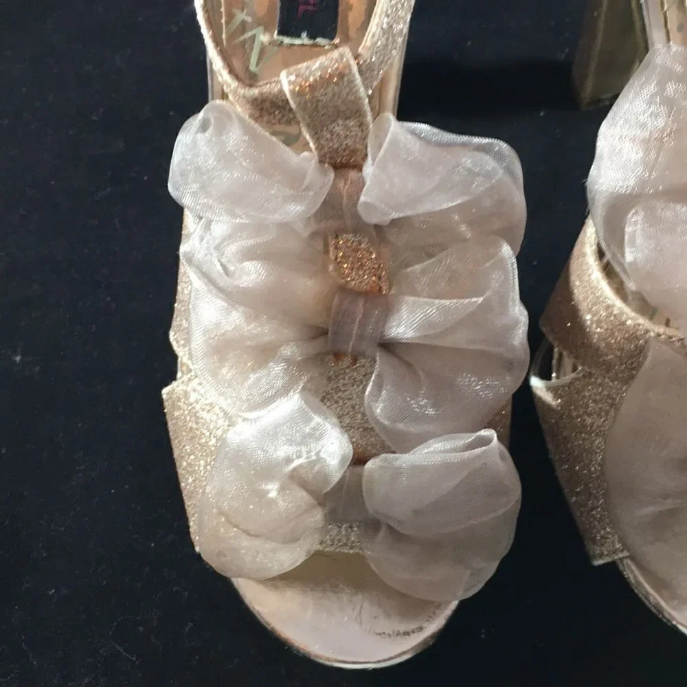 Vintage Material Girl glitter blush Platform Heels